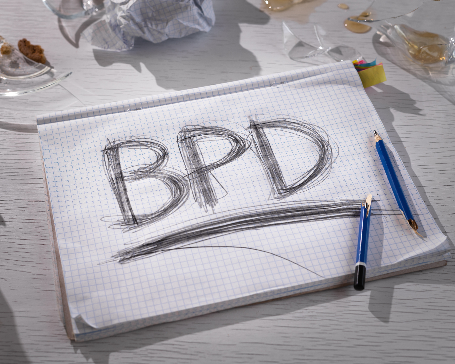 BPD for Borderline Personality Disorder written on notebook